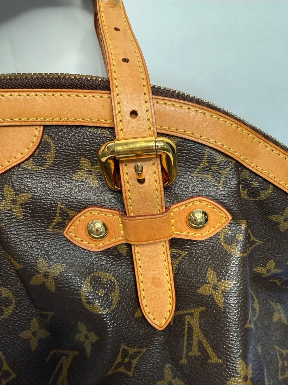 Louis Vuitton Tivoli GM Monogram Canvas Brown Satchel with Vachetta Trim